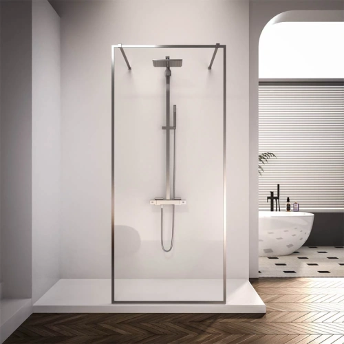 Душевая перегородка Veconi Korato KR-90, 1000x2000, хром, стекло прозрачное от магазина Vanna-Vanna.ru!