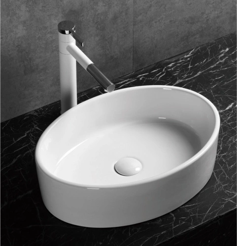 Раковина Ceruttispa CR7016 накладная, белая, овальная 500х355х140