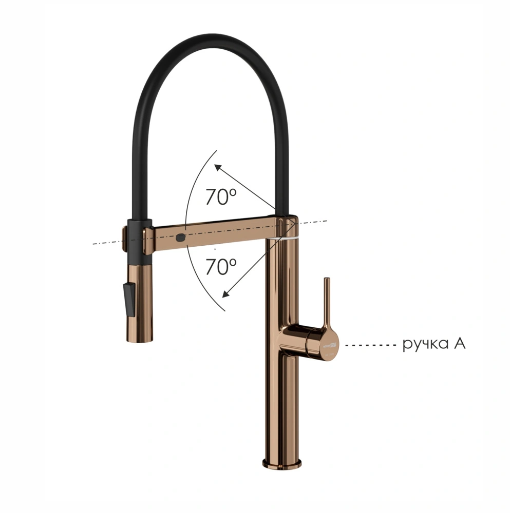 Сенсорный смеситель для кухни с гибким изливом WasserKraft Asphe A8897 розовое золото от магазина Vanna-Vanna.ru!