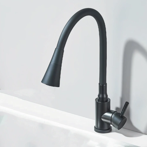 Cмеситель для кухни BochMann MIA B с гибким изливом, черный от магазина Vanna-Vanna.ru!