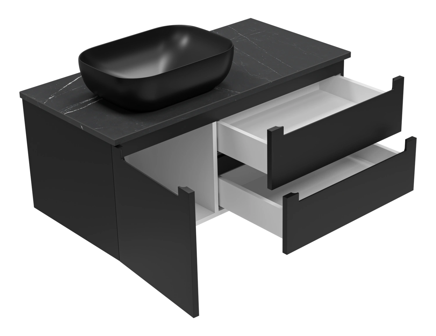 Тумба с раковиной Brevita Cargo 100 подвесная, черный от магазина Vanna-Vanna.ru!