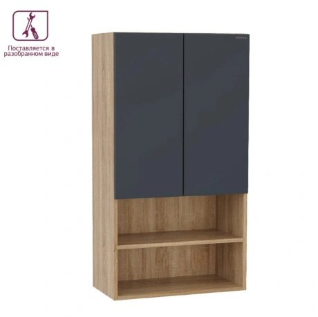 Шкаф навесной Onika Маркус Нова 60 серый/дуб сонома, (разборный)