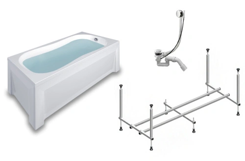 Комплект (5в1) Акриловая ванна TIMO INKA1770 170*70*580+каркас+слив-перелив+фронтальная панель+торцевая панель от магазина Vanna-Vanna.ru!