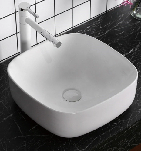 Раковина Ceruttispa CR0010 накладная, белая, квадратная 425х425х150 от магазина Vanna-Vanna.ru!