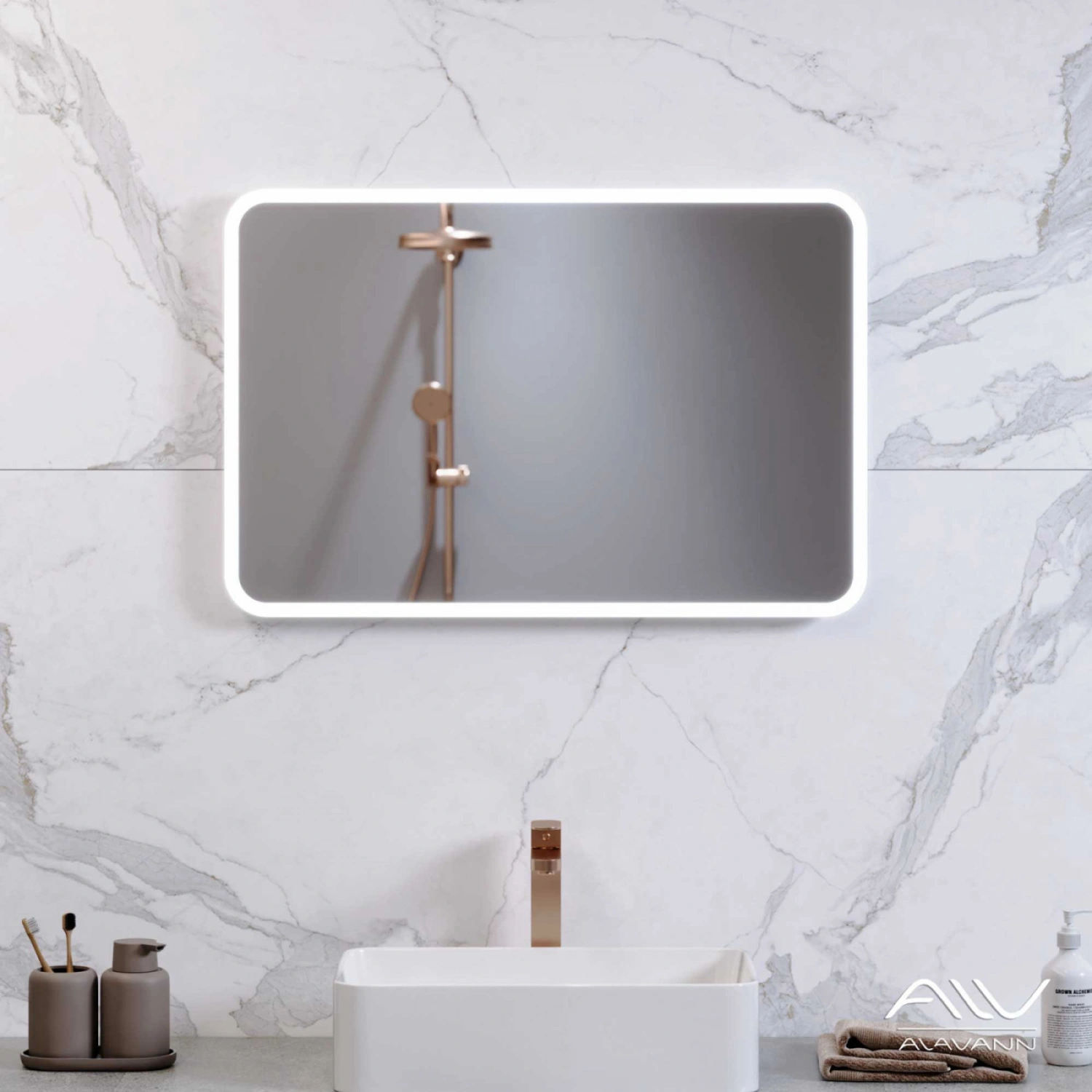 Зеркало Alavann Cat 80 свет, ИК выключатель, антизапотеватель от магазина Vanna-Vanna.ru!