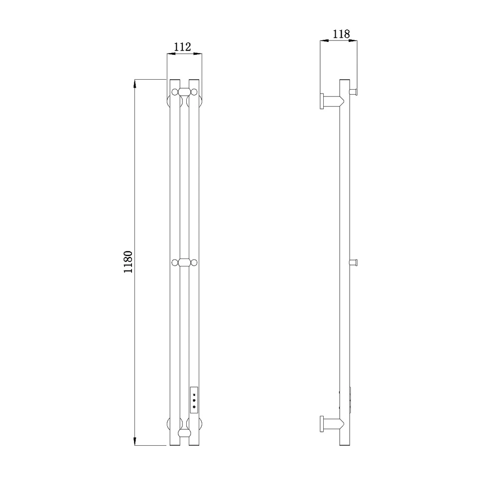 Полотенцесушитель электрический RAGLO R350.11.33 сенсорный с терморегулятором, матовая медь от магазина Vanna-Vanna.ru!