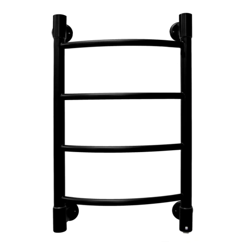 Полотенцесушитель электрический Energy H2 650x400 черный матовый, тип "лесенка", скрытое/наружное подключение от магазина Vanna-Vanna.ru!