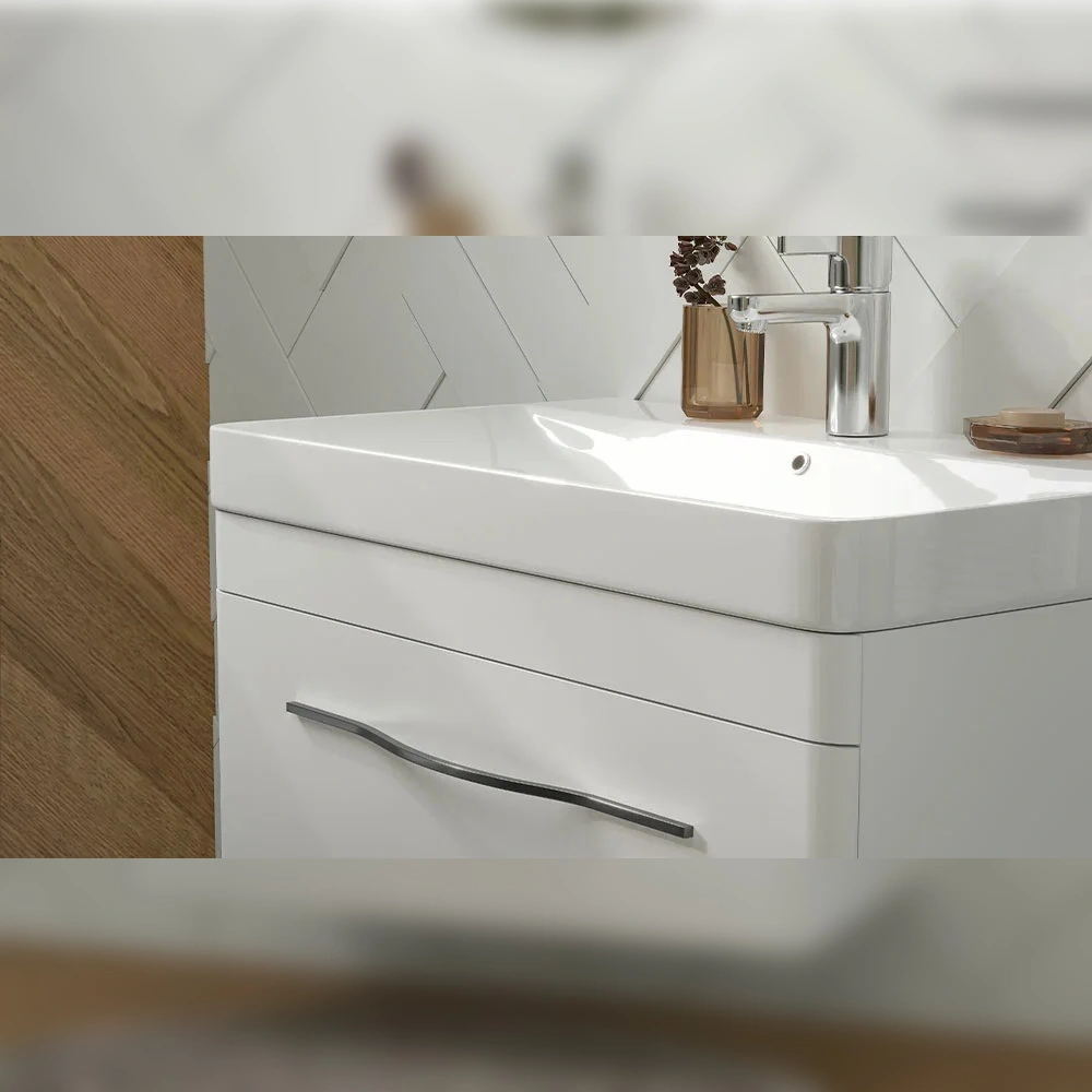 Тумба с раковиной подвесная Velvex Jill tp.JIL.9595.80.2Y белый матовый, 80 см от магазина Vanna-Vanna.ru!