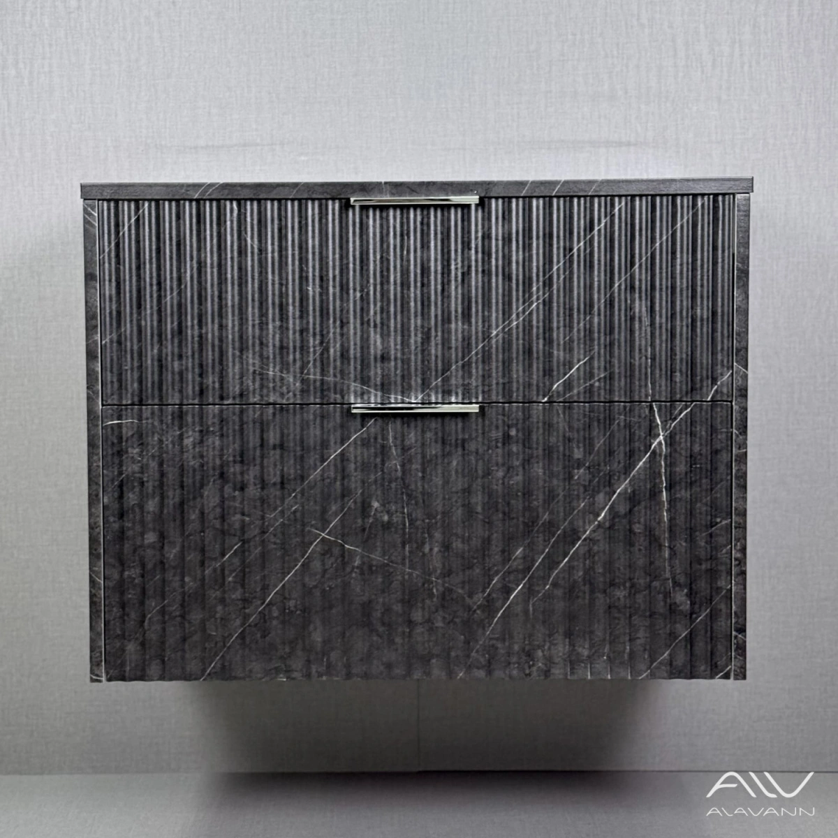 Тумба подвесная Alavann Anna 80 под накладную раковину, черный мрамор от магазина Vanna-Vanna.ru!