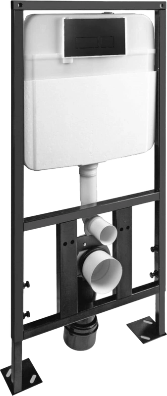 Унитаз подвесной SantiLine SL-5027MB+SL-04 с инсталляцией и кнопкой, черный от магазина Vanna-Vanna.ru!