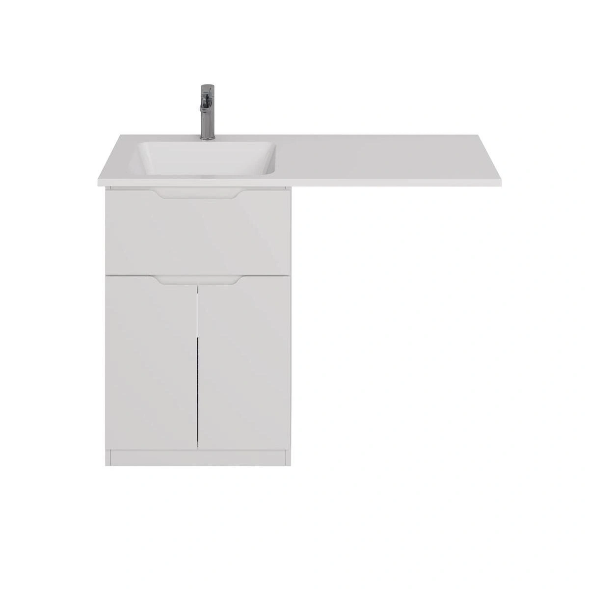 Тумба напольная Dreja Vega 60 см, с раковиной 120 чаша слева, белый от магазина Vanna-Vanna.ru!