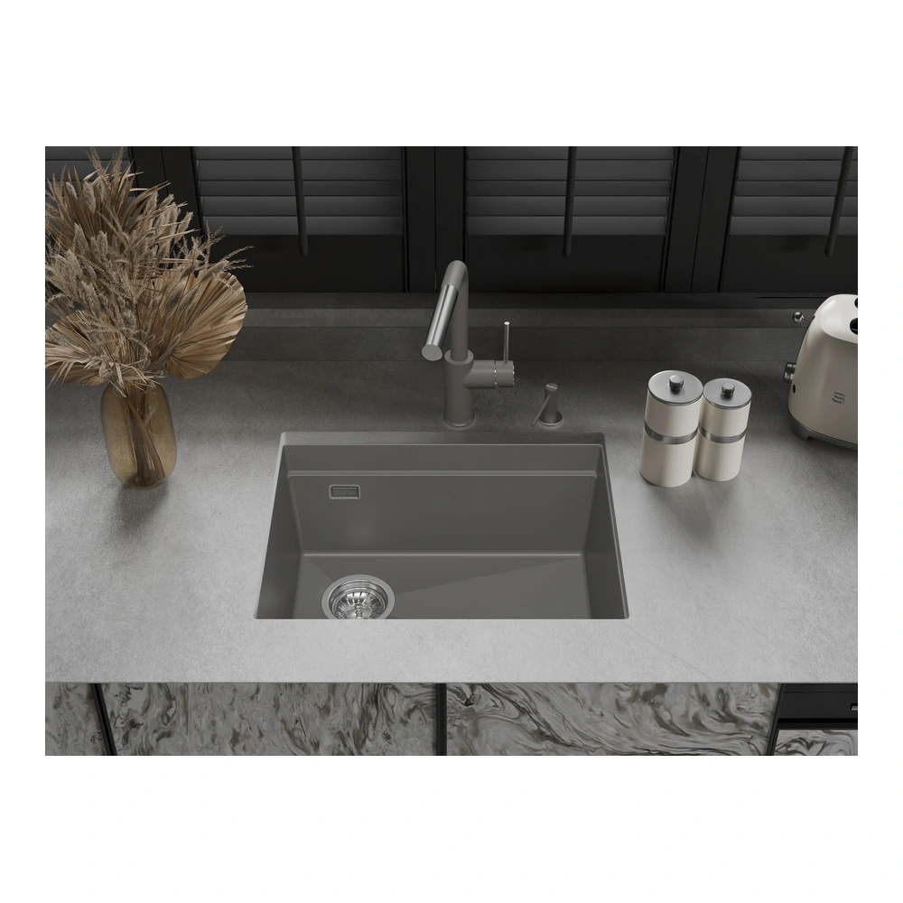 Кухонная мойка Rivelato LINO LN-554-L, серый металлик от магазина Vanna-Vanna.ru!