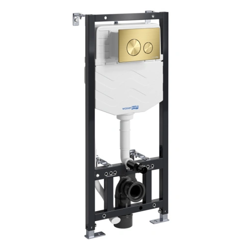 Инсталляция WasserKraft Aller 10TLT.010.ME.MG02 для подвесного унитаза, с кнопкой, матовое золото от магазина Vanna-Vanna.ru!