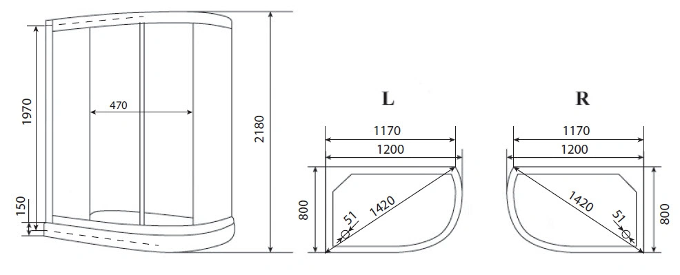 Душевая кабина Timo eco ТЕ-0702 L 120*80*218, турецкая баня хамам, стульчик прозрачный от магазина Vanna-Vanna.ru!