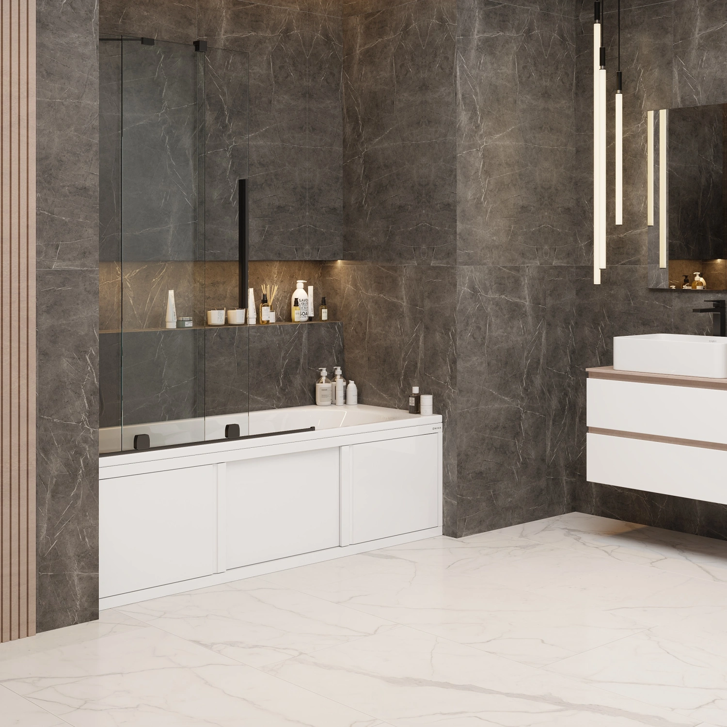 Экран под ванну Onika Одио 150 раздвижной белый от магазина Vanna-Vanna.ru!