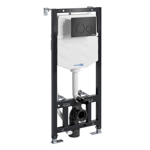 Инсталляция WasserKraft Aller 10TLT.010.ME.MB02 для подвесного унитаза, с кнопкой, черный матовый от магазина Vanna-Vanna.ru!