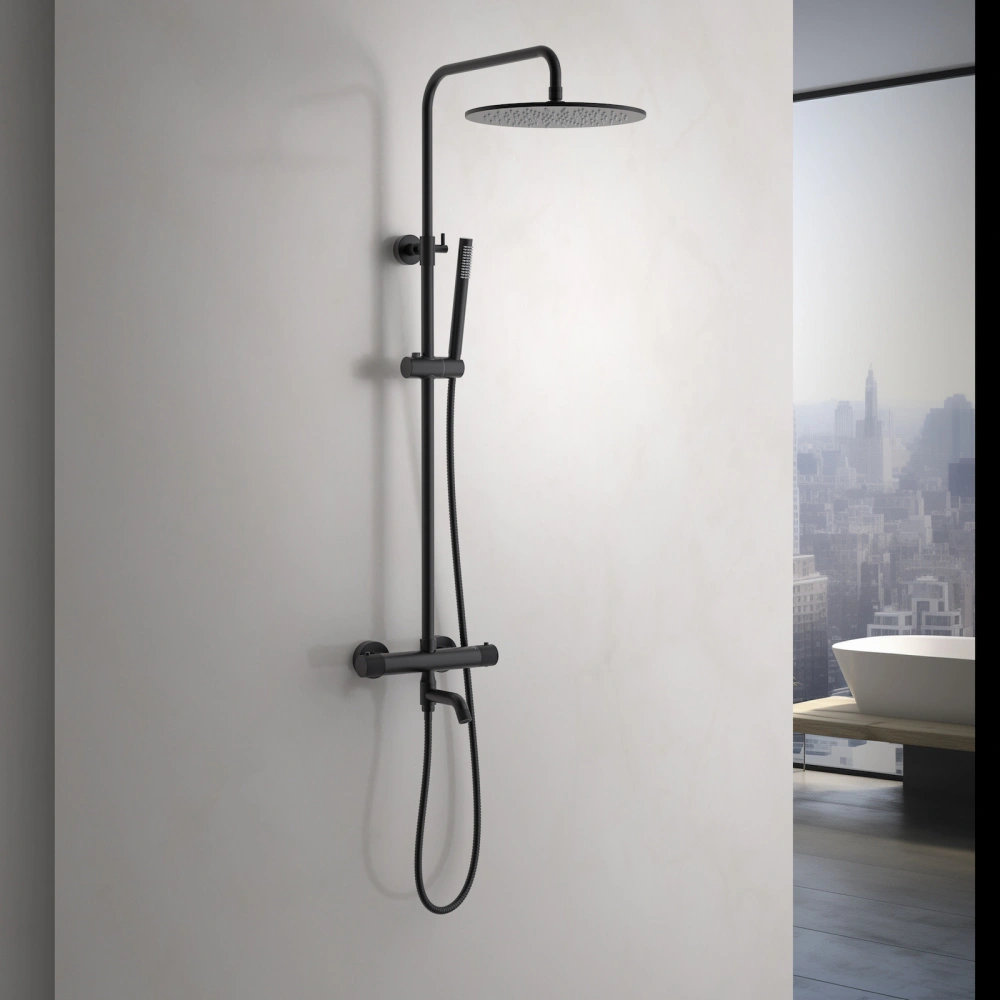 Душевая система с термостатом Timo Saona SX-2380/03 черный от магазина Vanna-Vanna.ru!