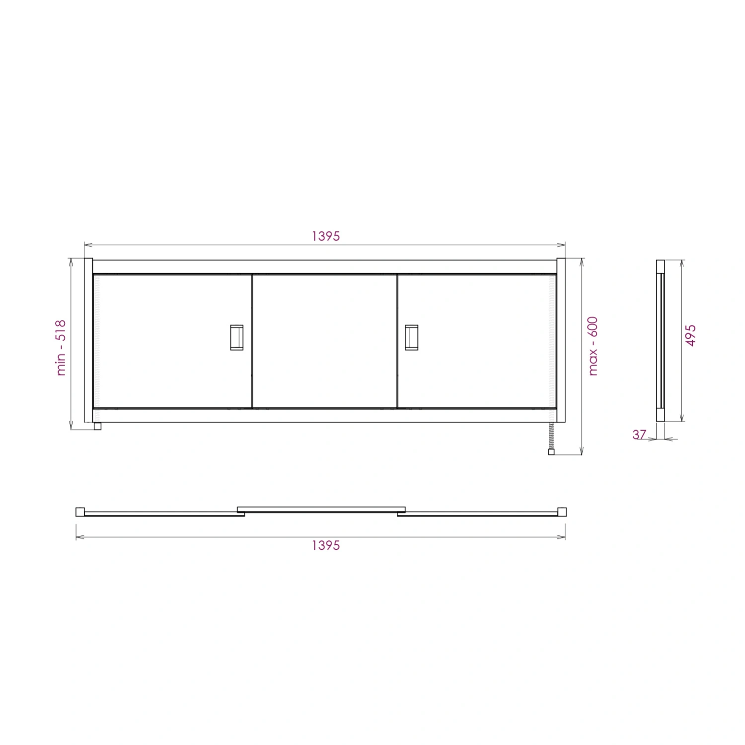 Экран под ванну Onika Монако 140 раздвижной белый от магазина Vanna-Vanna.ru!