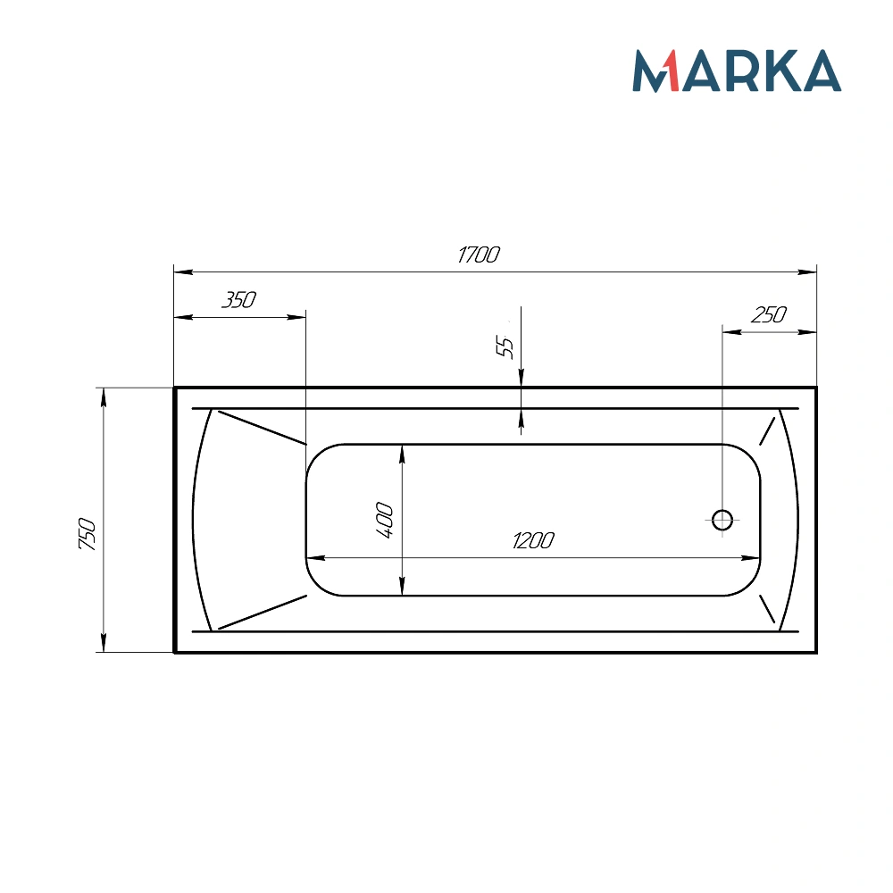 Ванна 1Marka MODERN 170*75  Комплект Премиум от магазина Vanna-Vanna.ru!