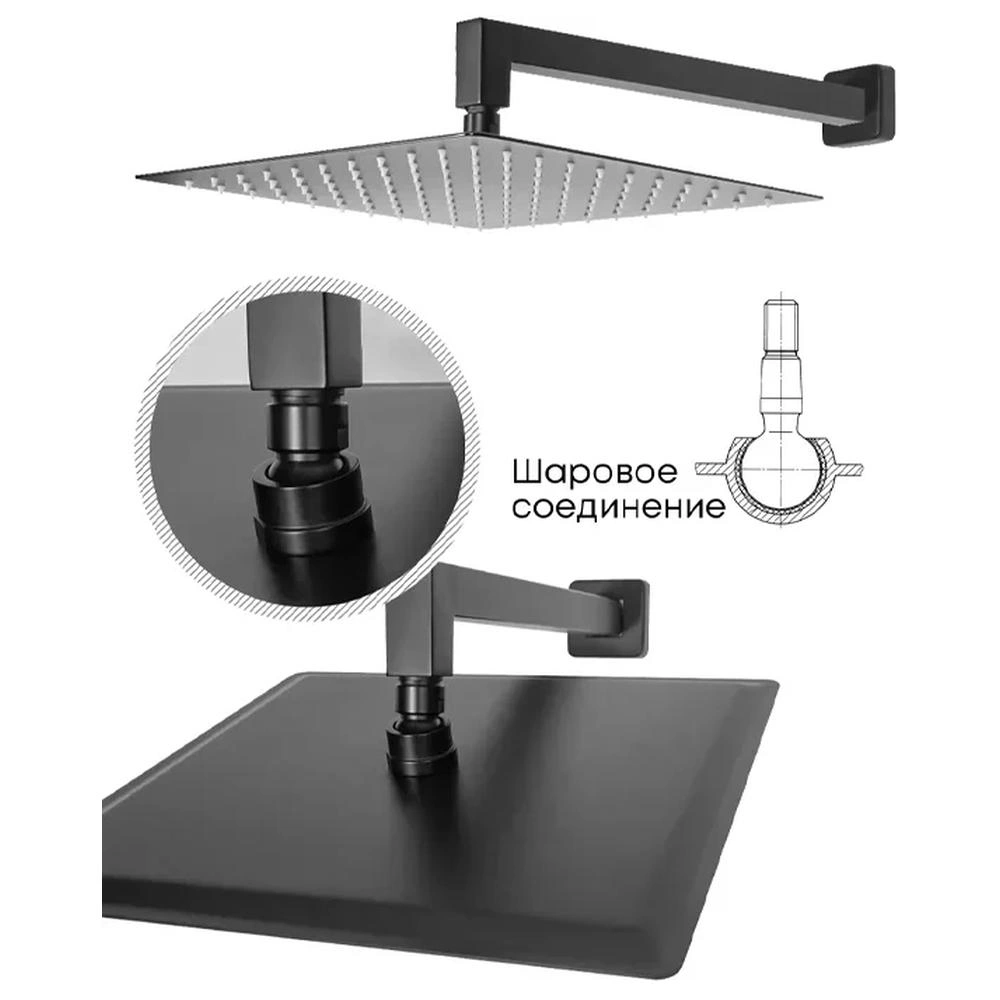 Душевая система встраиваемая Grocenberg GB5008BL, черный от магазина Vanna-Vanna.ru!