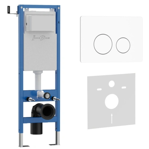Комплект 2в1 IBERICA BLANCA инсталляция SILENCIO MINI, кнопка смыва INOX-O белый матовый (IB.001M.811) от магазина Vanna-Vanna.ru!