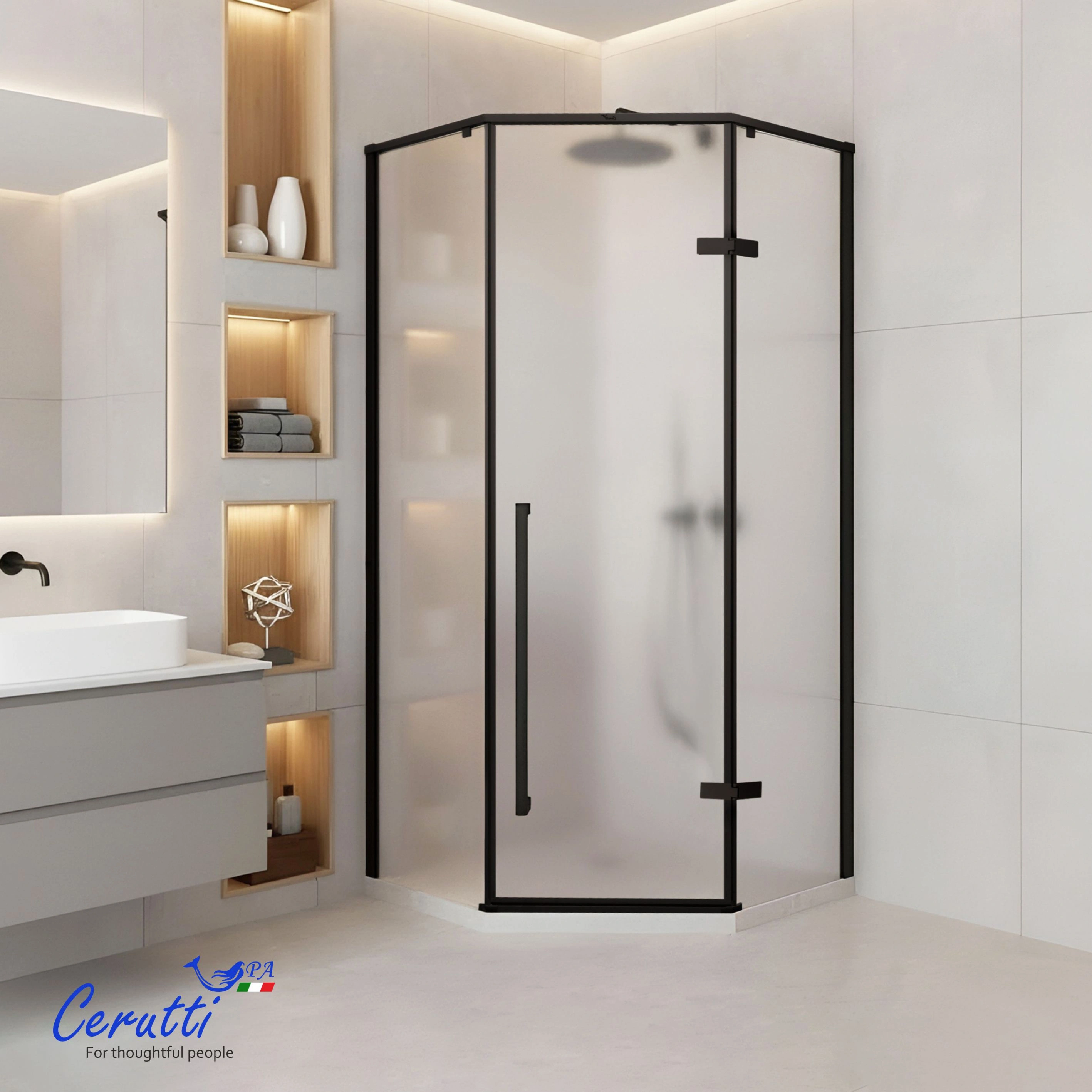 Душевое ограждение Ceruttispa C2AF R (100x100x195) от магазина Vanna-Vanna.ru!