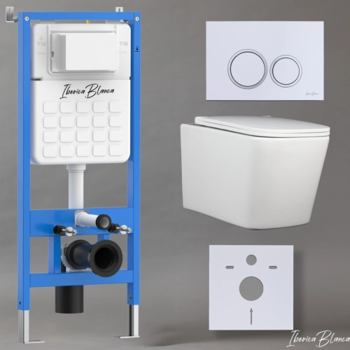 Комплект 3в1 IBERICA BLANCA инсталляция SILENCIO, унитаз TOLEDO ALTO белый, кнопка смыва ESTI-O белый глянцевый (IB001.TLA.234.821) от магазина Vanna-Vanna.ru!
