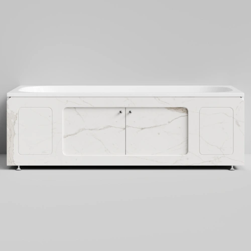 Экран под ванну Vod-ok Лидер 180 раздвижной Мрамор Белый натур милк от магазина Vanna-Vanna.ru!