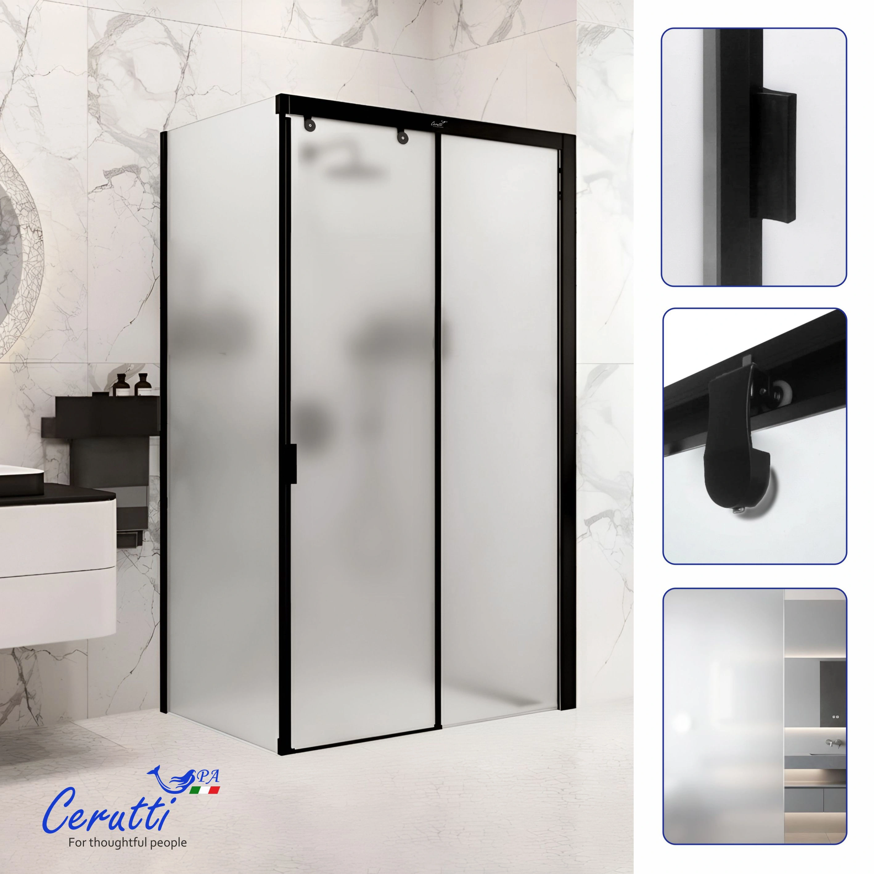 Душевое ограждение Ceruttispa МАРБЕЛЛА (MARBELLA) 120BF R (120x80x190) от магазина Vanna-Vanna.ru!