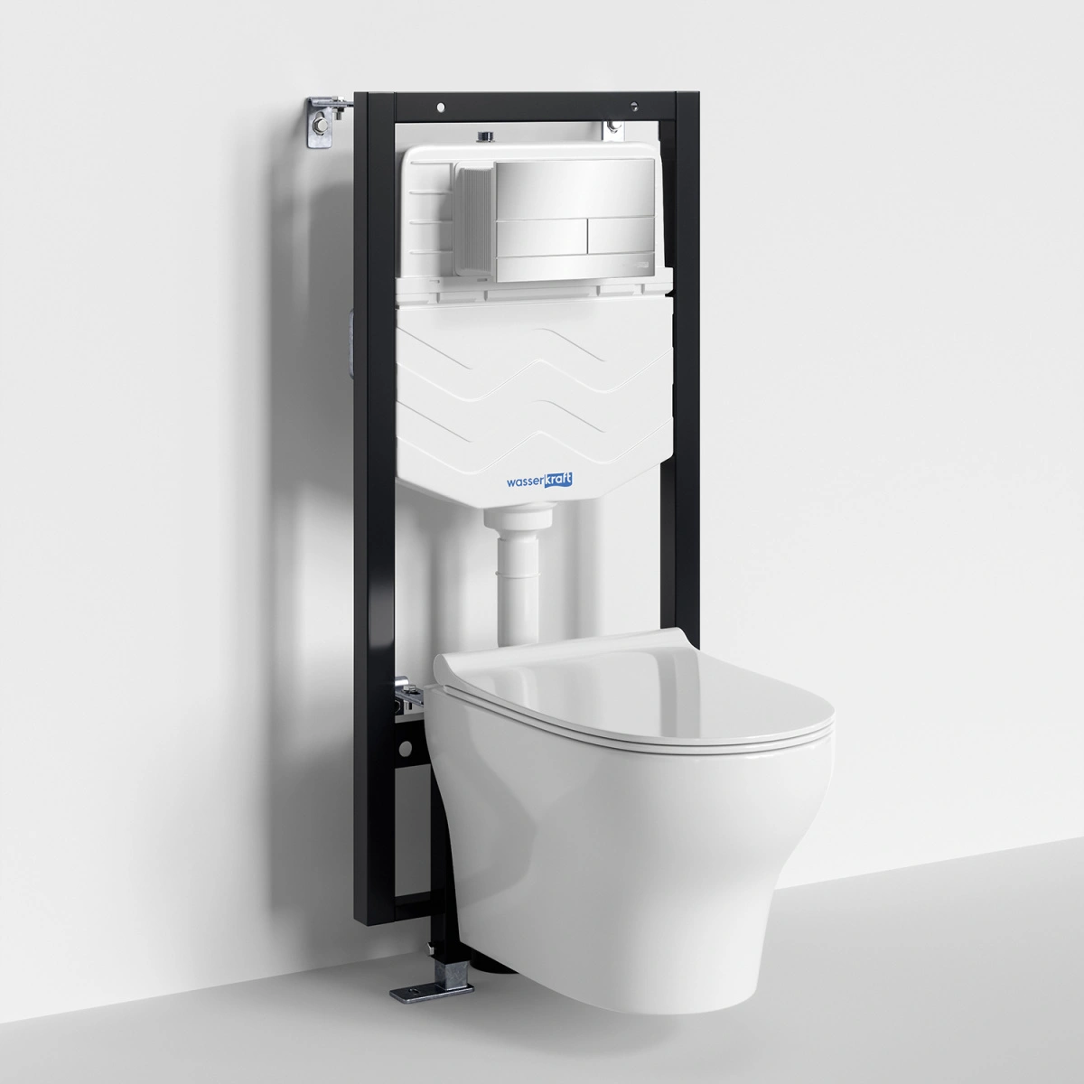 Унитаз подвесной WasserKRAFT 56TLT.010.ME.CH04.H001 с инсталляцией и кнопкой, белый от магазина Vanna-Vanna.ru!
