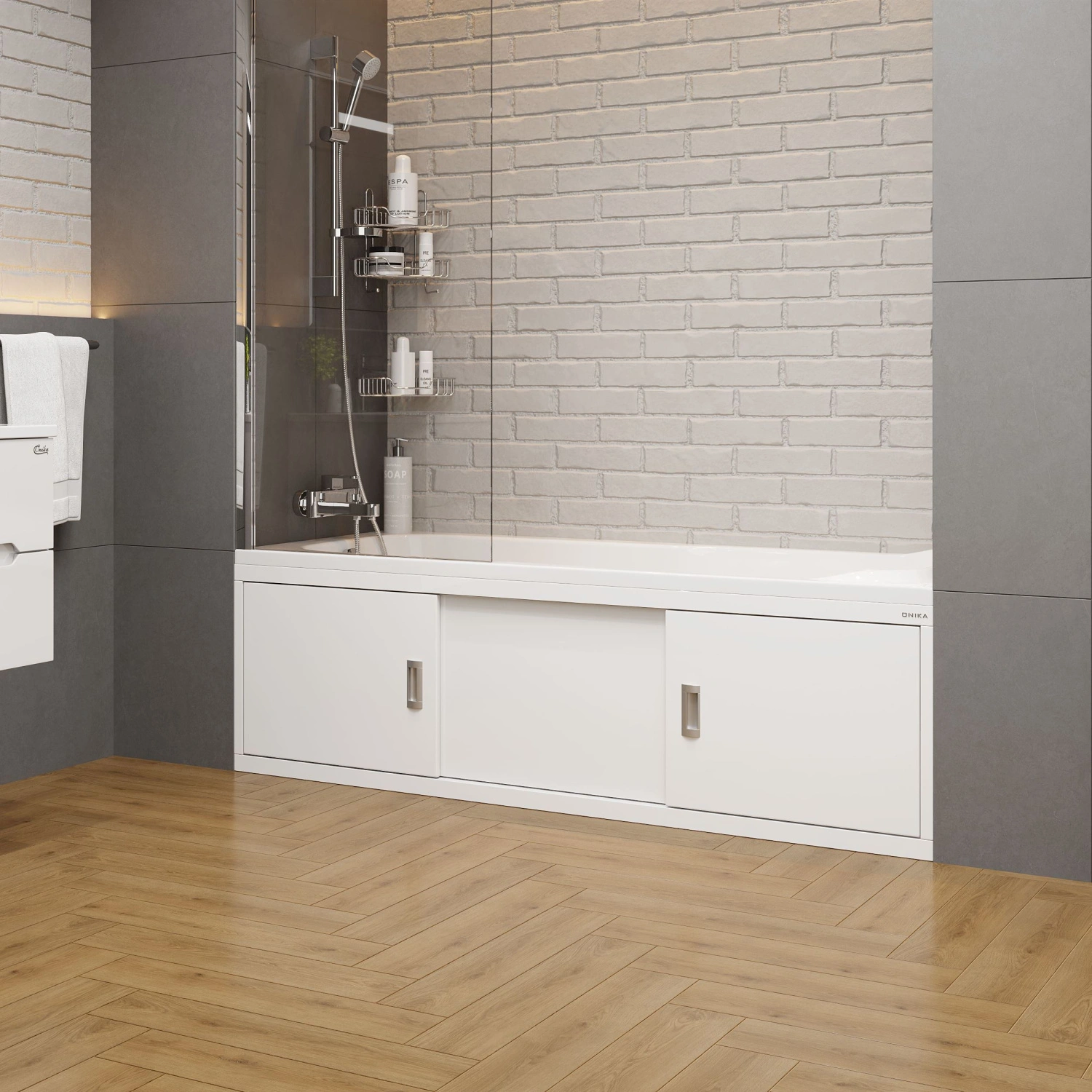 Экран под ванну Onika Монако 170 раздвижной белый от магазина Vanna-Vanna.ru!