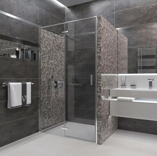 Душевая дверь Veconi VN73-90 в нишу, распашная, прозрачное стекло, хром от магазина Vanna-Vanna.ru!