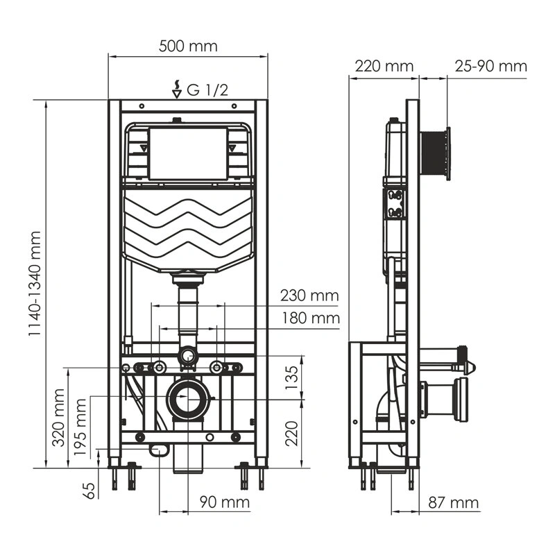 Инсталляция WasserKraft Dill 61TLT.010.ME.RG04 для подвесного унитаза, с кнопкой от магазина Vanna-Vanna.ru!
