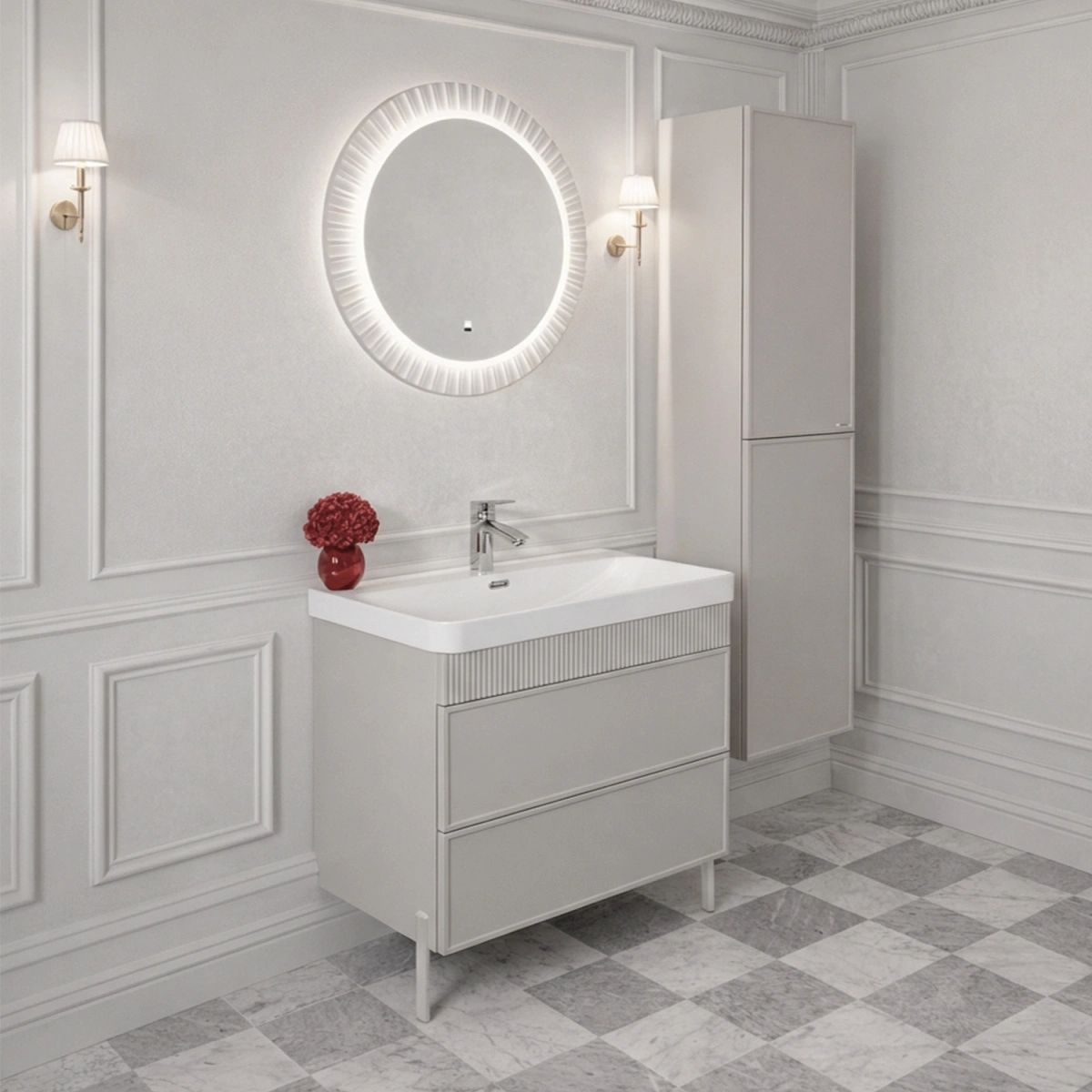 Комплект нерегулируемых мебельных ножек Comforty, 2 штуки, h=200мм, цвет серый шёлк от магазина Vanna-Vanna.ru!