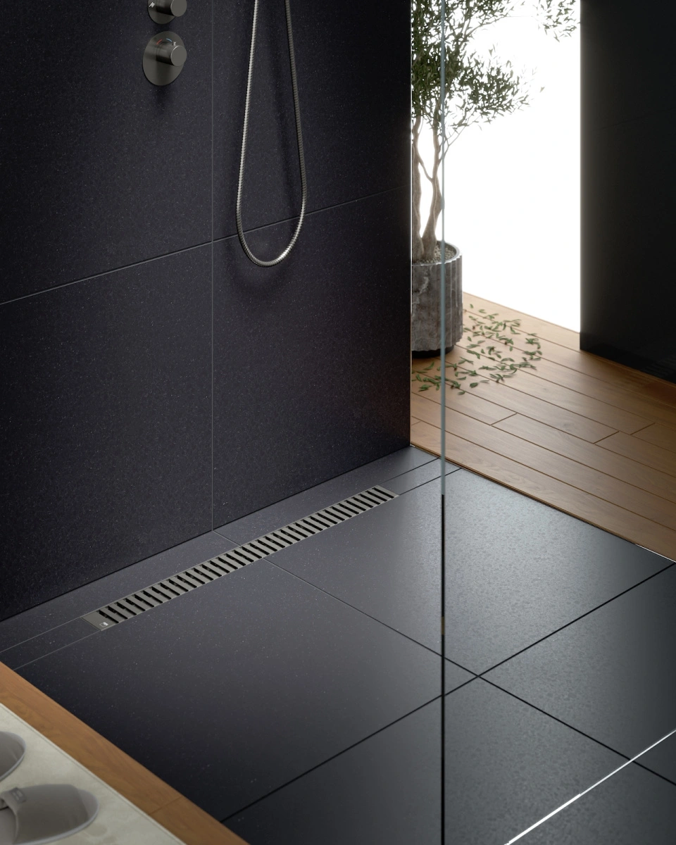 Душевой лоток TIMO Drain System 700 с вставкой "lines", Черное золото от магазина Vanna-Vanna.ru!