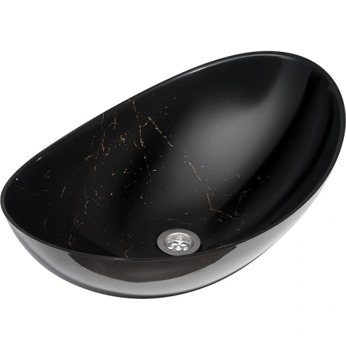 Раковина Stella Polar Орион 58 черный матовый/золотой мрамор от магазина Vanna-Vanna.ru!