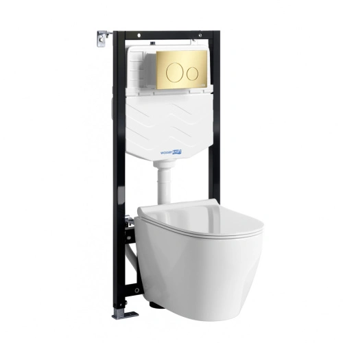Унитаз подвесной WasserKRAFT 10TLT.010.ME.PG02.H002 с инсталляцией и кнопкой, белый от магазина Vanna-Vanna.ru!