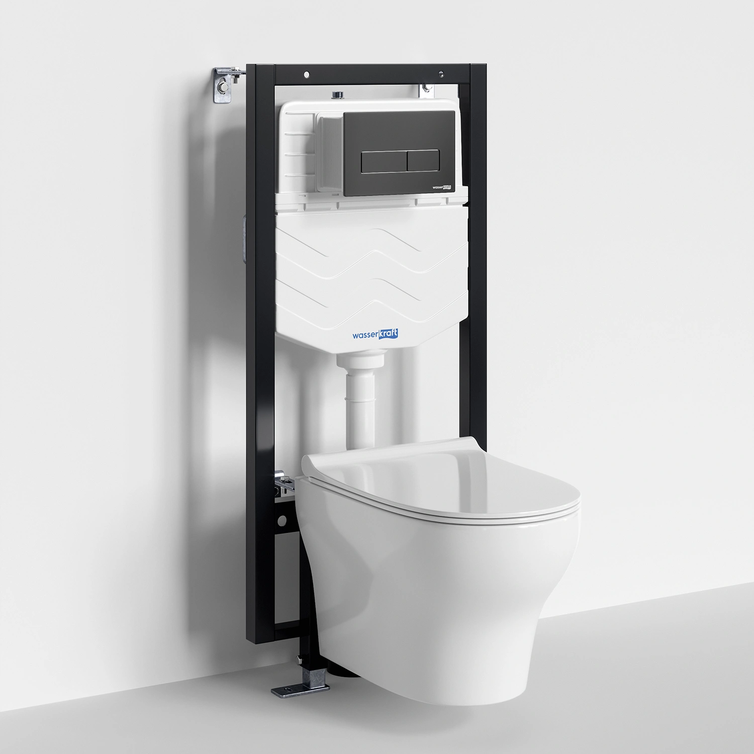 Унитаз подвесной WasserKRAFT 56TLT.010.ME.MB03.H001 с инсталляцией и кнопкой, белый от магазина Vanna-Vanna.ru!