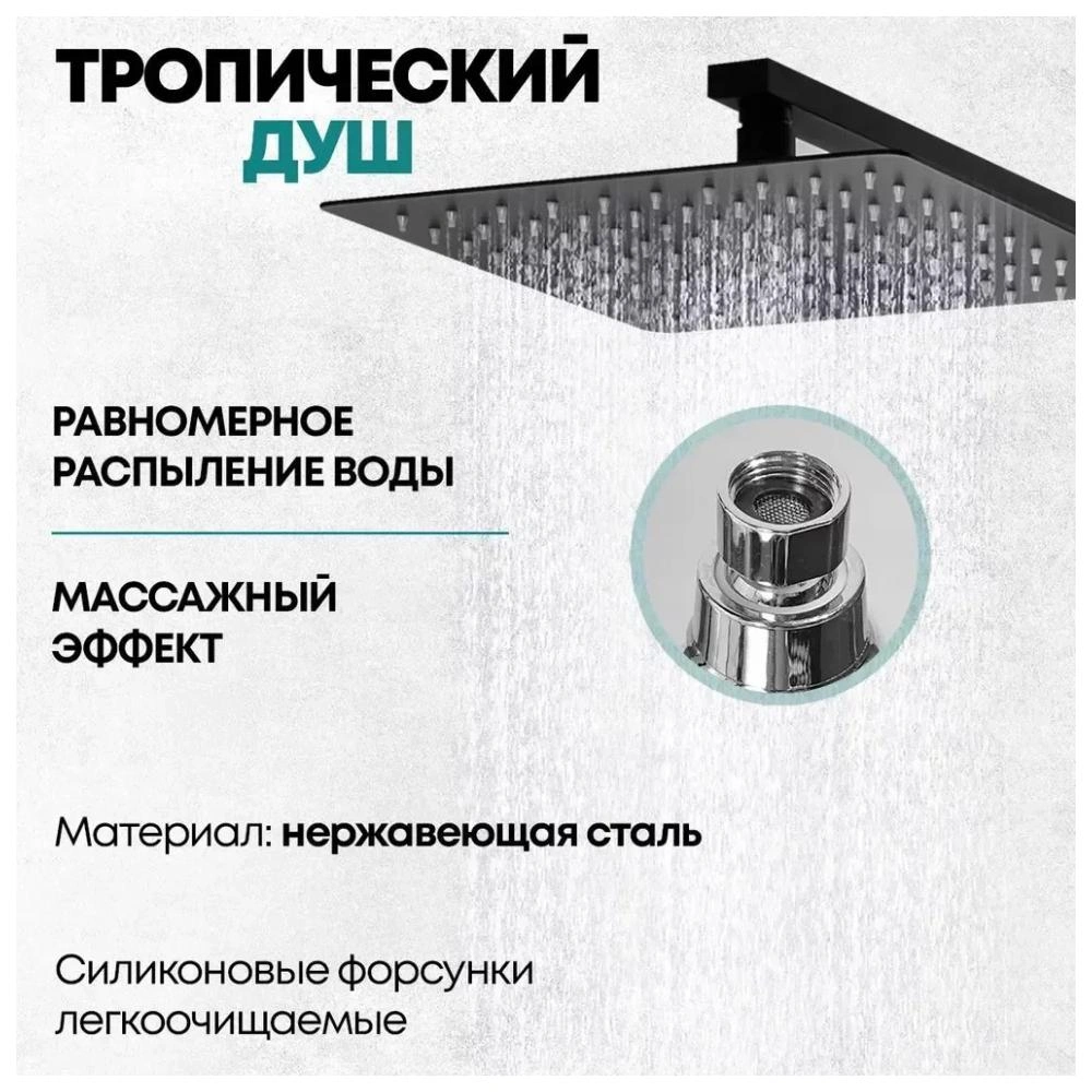Душевая система Grocenberg GB7007-1BL, черный от магазина Vanna-Vanna.ru!