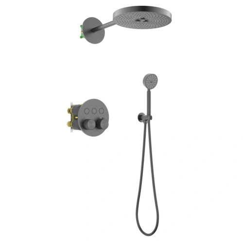 Душевая система встроенная с термостатом Timo Saona SX-2308/18SM черное золото от магазина Vanna-Vanna.ru!
