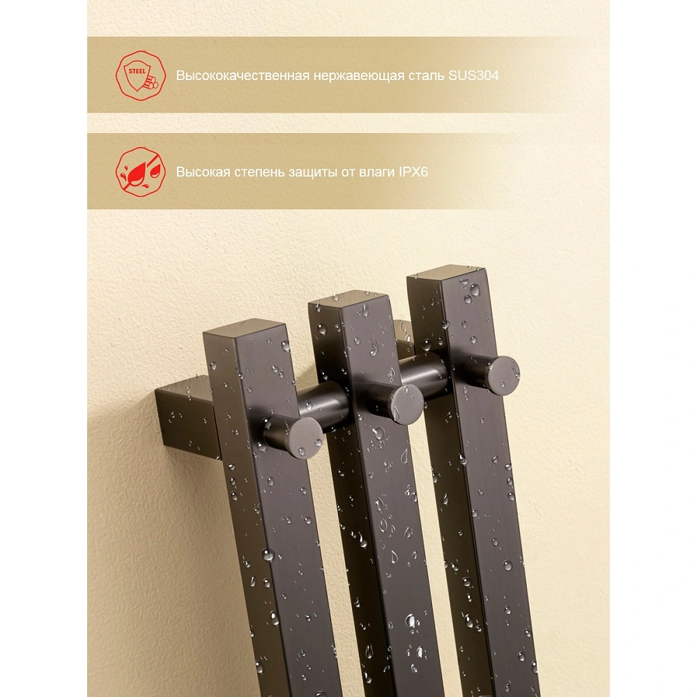 Полотенцесушитель электрический RAGLO R350.17.09 сенсорный с терморегулятором, графит от магазина Vanna-Vanna.ru!