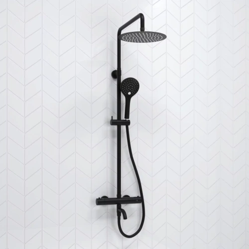 Душевая стойка WasserKraft Elbe A288.258.078.BM Thermo черный Soft-touch