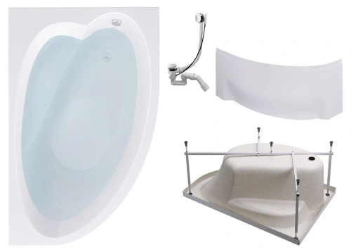 Комплект (4в1) Акриловая ванна TIMO IVA1595R 150*95*70+Каркас + Слив-перелив+Фронтальная панель от магазина Vanna-Vanna.ru!