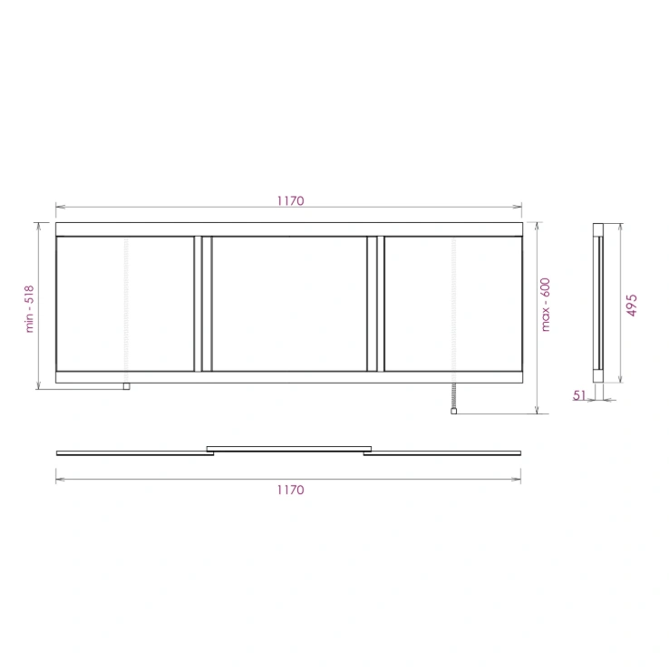 Экран под ванну Onika Одио Нова 120 раздвижной белый от магазина Vanna-Vanna.ru!