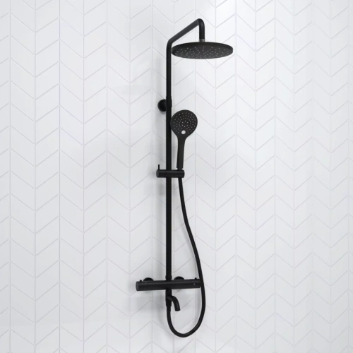 Душевая стойка WasserKraft Elbe A288.077.078.BM Thermo черный Soft-touch