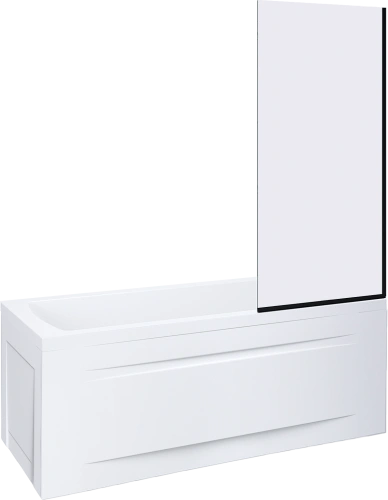 Стеклянная шторка Erlit ER2470B8 700x140 см профиль черный от магазина Vanna-Vanna.ru!