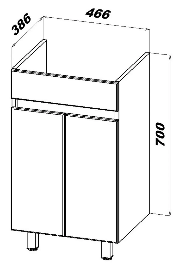 Тумба напольная SanStar Квадро 50 с раковиной Fest 50 белый от магазина Vanna-Vanna.ru!