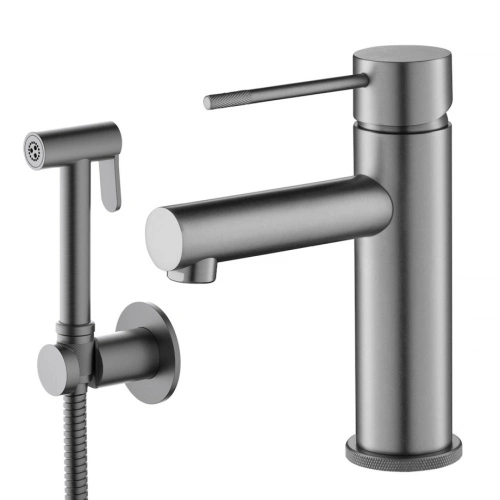 Смеситель для раковины с гигиеническим душем Timo Saona 2360/18G черное золото от магазина Vanna-Vanna.ru!