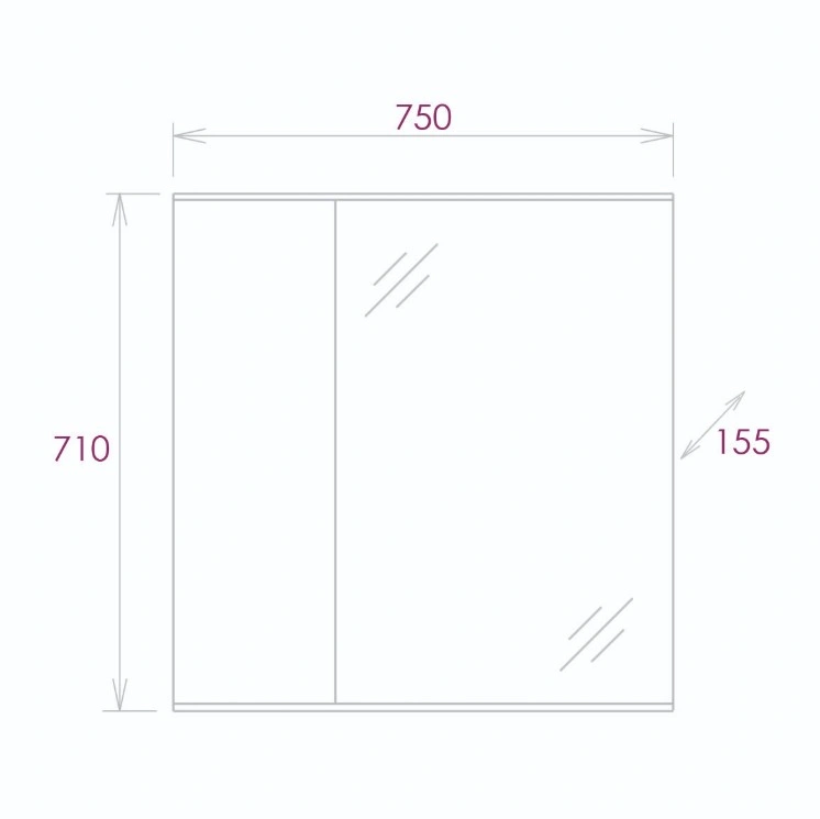 Зеркало со шкафчиком Onika Марбл 75 мрамор/камень бетонный, универсальный от магазина Vanna-Vanna.ru!