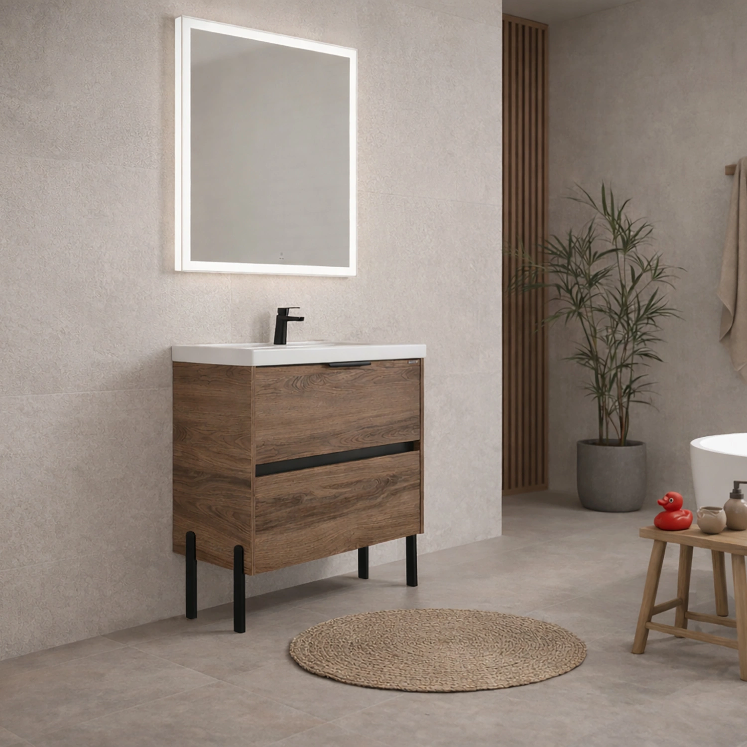Комплект нерегулируемых мебельных ножек Comforty, 2 штуки, h=200мм, цвет черный матовый от магазина Vanna-Vanna.ru!